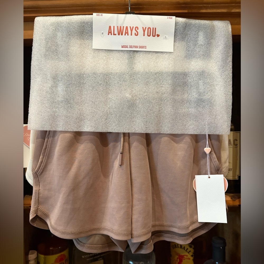 Always Cream and Tan Athletic Shorts for Active Comfort